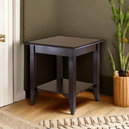 Nolan End Table, 20" Wide, 22" Tall, for Living Room, Bedroom, Cappuccino