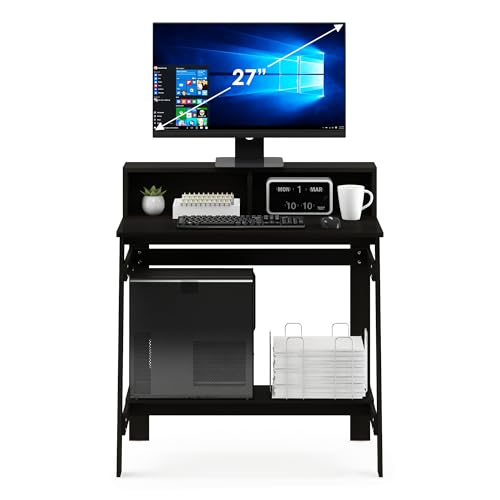 Simplistic 31-Inch Compact Computer Desk, Black Espresso, view 7