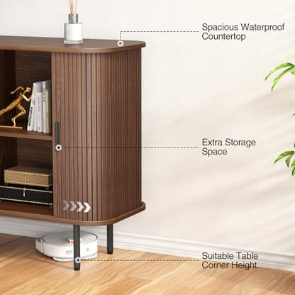 47''W x 32''H Walnut Storage Cabinet, view 7