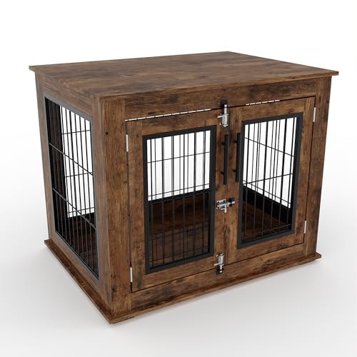Farmhouse Dog Crate Furniture End Table 31.5" l x 23.6" w x 26" h, view 3