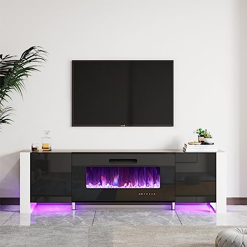 70" Modern Fireplace TV Stand with 36" Electric Fireplace, view 4