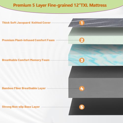Premium Split King Adjustable Bed Frame with 12" Mattres, view 7