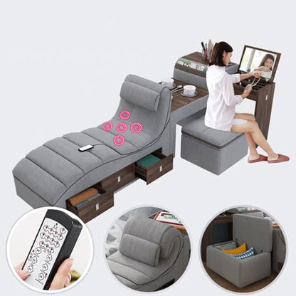 Modern Wooden Queen Bed Queen Size Platform Bed Frame Multifunctional USB, view 4