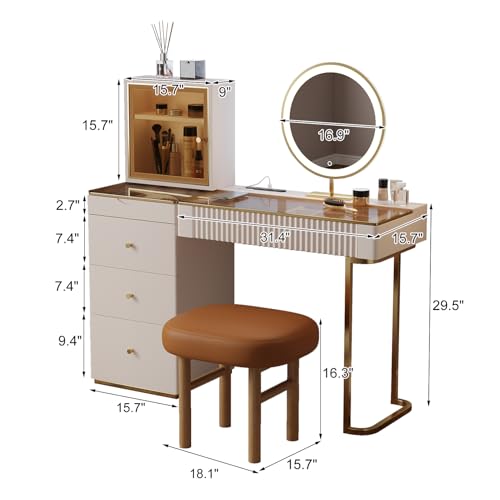 Premium Makeup Vanity Table, Storage Dressing Table, Vanity Desk, view 3