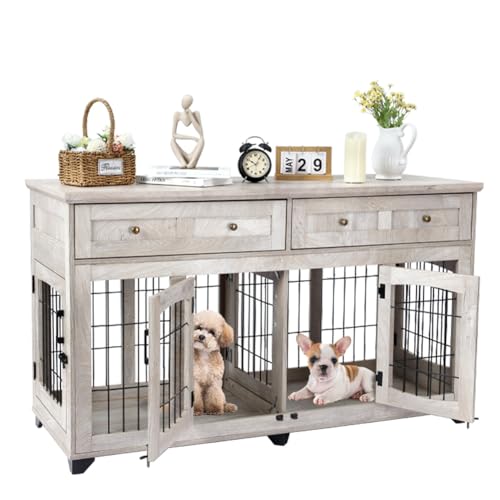Dog Crate Furniture with Drawer, view 2