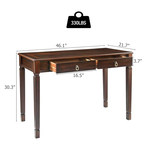 Computer Writing Desk with 2 Storage Drawers, view 3