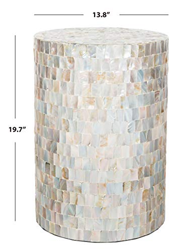 Safavieh Home Collection Ariel Multi Blue Square Mosaic Round Stool