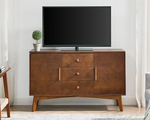 47" Real Wood Veneer Sideboard Buffet Cabinet with Storage Drawers, view 4