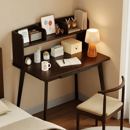 IOTXY Small Writing Desk with Hutch - 39.4" Work Computer Study Table, view 8