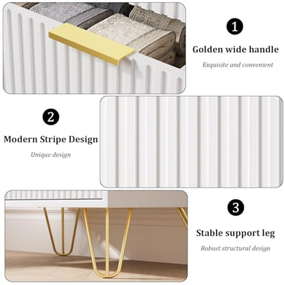 White 3 Drawer Dresser for Bedroom, Modern Closet Dressers Chest of Drawers, view 4