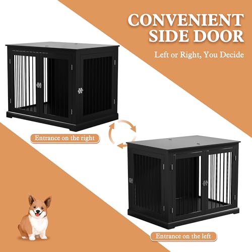 Dog Crate Furniture, Wooden Dog Kennel with Cushion, Dog Crate End Table Large, view 7