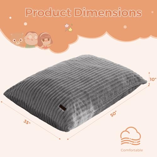 3 in 1 Kids Bean Bag Chair, Comfy Floor Sofa with Removed Cover, view 4