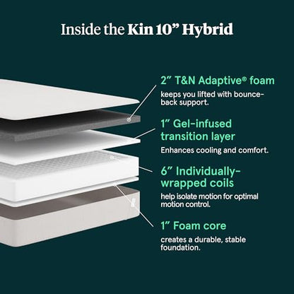 Tuft & Needle Kin Medium Plush 10" Hybrid Full Mattress in a Box, view 4