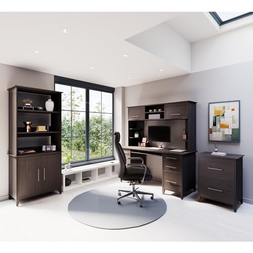 ® Koru 60" W Hutch for L-Shaped or Straight Computer Desks, Espresso Oak, view 5