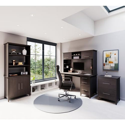 ® Koru 60" W Hutch for L-Shaped or Straight Computer Desks, Espresso Oak, view 5