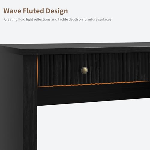 54" Fluted Home Office Desk with File Drawer for Home Office, view 7