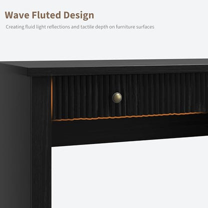 54" Fluted Home Office Desk with File Drawer for Home Office, view 7