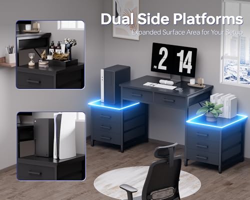 63 Inch Computer Desk with 8 Drawers for Study Writing Work, view 5