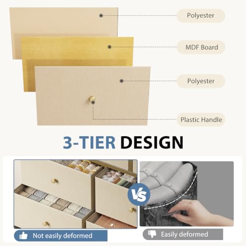 9 Drawer Dresser for Bedroom, Storage Organizer Chest of Drawers, view 7