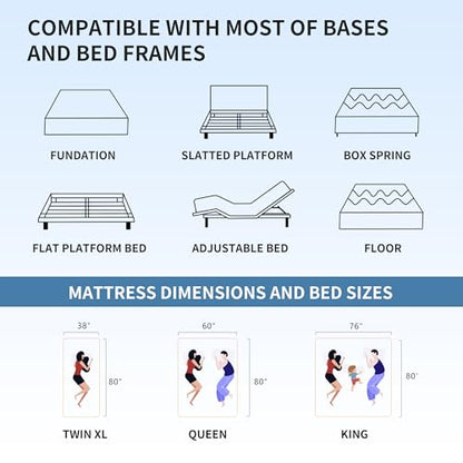 King Mattress for Back Pain Relief, 10 Inch Cooling Gel Memory Foam, view 7