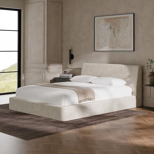 AirFrame Queen Upholstered Bed Frame with Ergonomic Angled Headboard, view 6