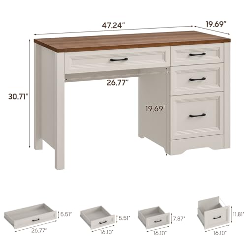 Farmhouse Home Office Desk with Drawers, view 3