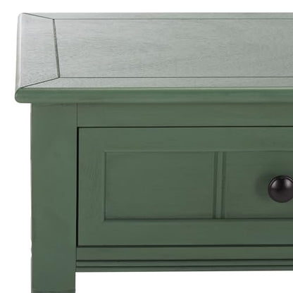 SAFAVIEH Furniture - Samantha 2-Drawer Console Table - Dusty Green - Solid Wood - Classic Storage Design - Ideal for Entryway, Living Room, Hallway, 35.8" W x 13.8" D x 29.5" H (AMH5710L)