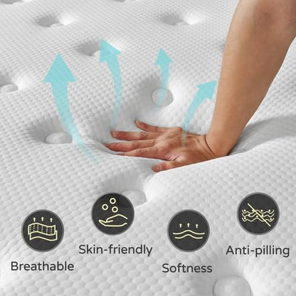 Queen Mattress, 12 Inch Hybrid Queen Size Mattress - Memory Foam & Individually Pocket Coils Springs | Pressure Relief | Motion Isolation, Edge Support | CertiPUR-US Certified | Medium Firm