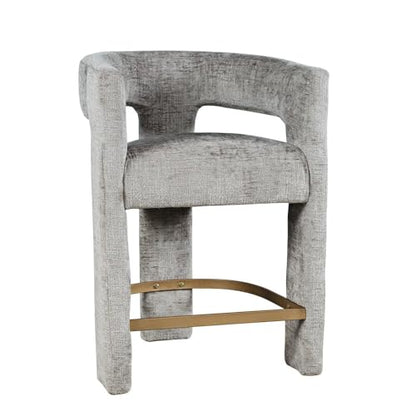 Jofran Gwen Gray Upholstered Counter Stool with Arms – Versatile Barstools – Stylish Seating for Kitchen Dining Room or Home Bar, Natural, Modern Counter Stools,Set of 4