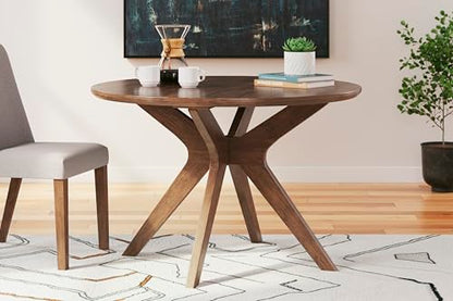 Signature Design by Ashley Lyncott Traditional Round Dining Room Table, Seats up to 4, Brown, 45" W x 29.75" H