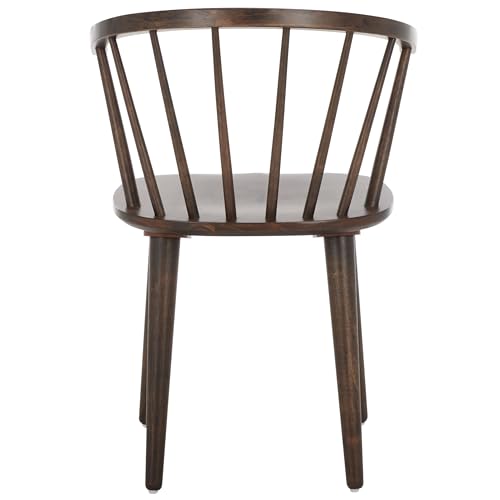 SAFAVIEH Furniture - Blanchard Side Chair Set of 2 - Dark Walnut - Solid Wood - Farmhouse Spindle Design - Ideal for Dining Room, Kitchen, Living Room, 17.9" Seat Height (AMH8512N-SET2)
