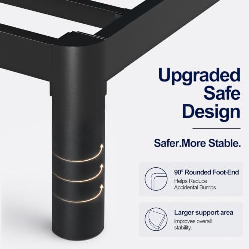 Queen Metal Bed Frame with Round Corner Legs, view 4