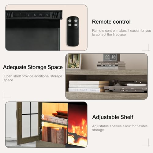 70" Fireplace TV Stand for TVs Up to 80", view 4