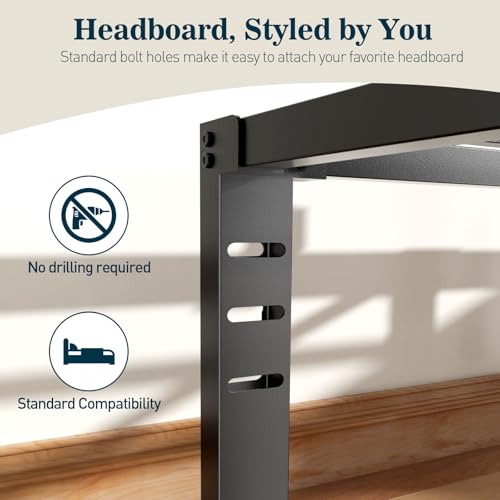 Full Size Bed Frame,14 Inch 3500LBS Heavy Duty Metal Platform NoSqueaking, view 6