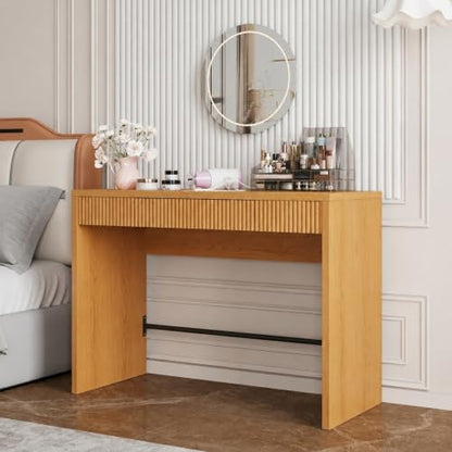 40 Inch Small Desk with Fluted Drawer, view 6