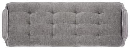 SAFAVIEH Home Collection Everdeen Glam Charcoal Velvet/Gold Pillow Top Tufted Bench