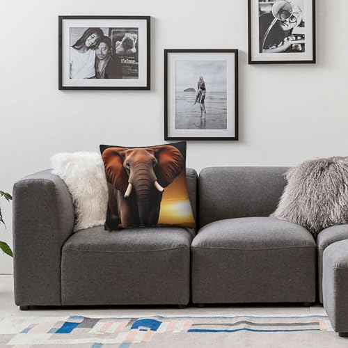 Elephant sunset in Kenya throw pillow cover, view 4