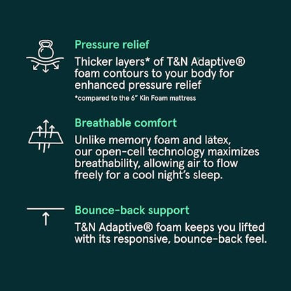 Kin By Tuft & Needle Firm 8" Adaptive Foam Twin Mattress in a Box, view 5