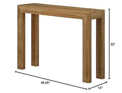 Modern Solid Wood Console Table, 46 Inch, Sofa Table, Narrow Entryway Table for Hallway, Behind The Couch, Living Room, Foyer, Easy Assembly, Pecan