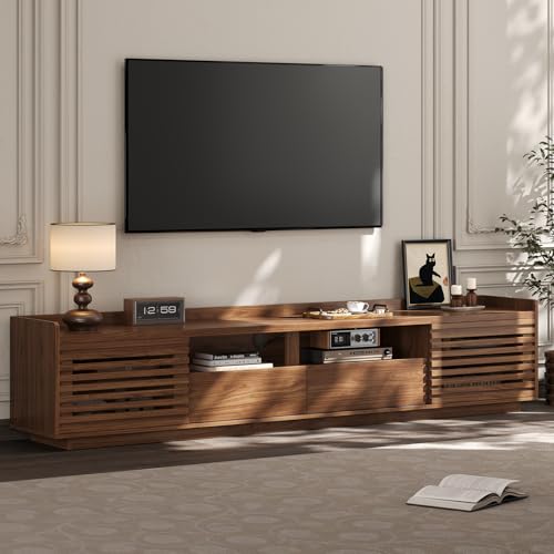 78.7"TV Stand for TV Up to 85",Mid-Century Modern TV Console Walnut, view 2