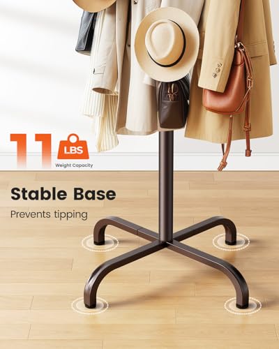 Coat Rack with 14 Hooks, Freestanding Coat Rack Stand for Entryway, Hallway, view 6