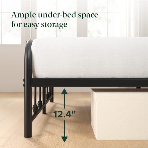 Zinus Leonardo Metal Platform Bed Frame, Victorian Spindle Headboard, Full, view 7