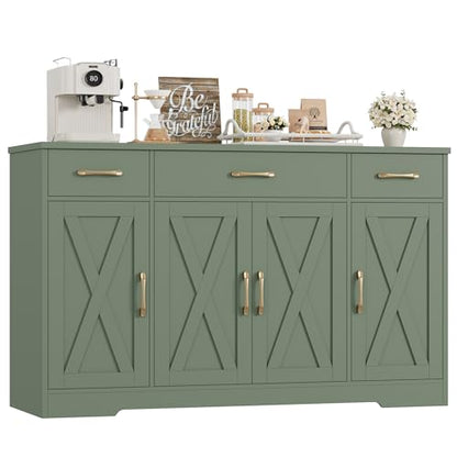 Kitchen Buffet Sideboard Storage Cabinet, Coffee Bar Cabinet, Green, view 2