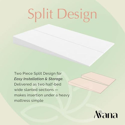 Mattress Elevator - Under Bed 7-Inch Incline Foam Support - Riser for Acid Reflux, GERD, and Sleep Relief - Queen
