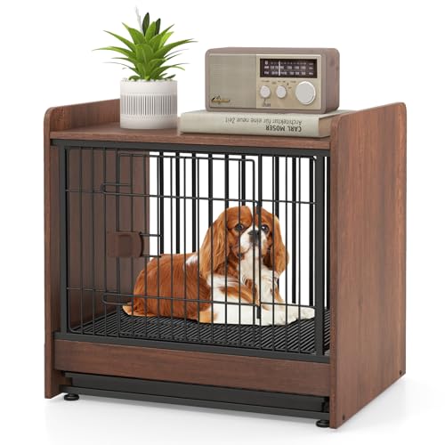 Dog Crate Furniture, Industrial Style Dog Crate with Lockable Door, view 2