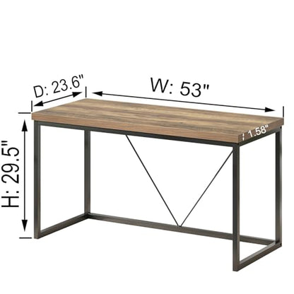 Modern Home Office Desk, Rustic Wood and Metal Computer Desks, view 3