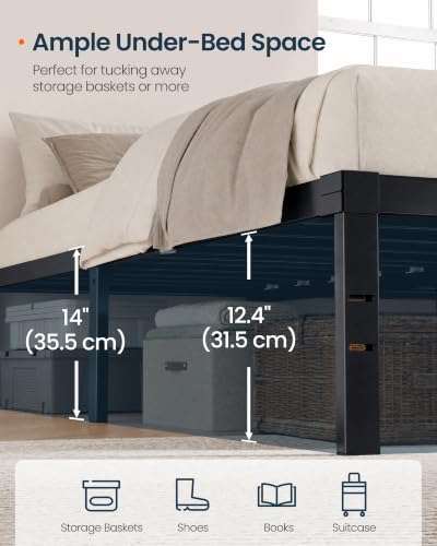 Full Size Bed Frame, Metal Platform Bed Frame, 14 Inch, view 7