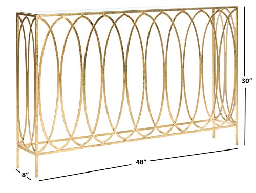 Safavieh Home Carina Gold Foil and Glass Console Table