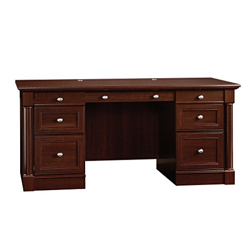 Palladia Office Desk with Drawers, Executive Desk with File Cabinet Storage, view 2