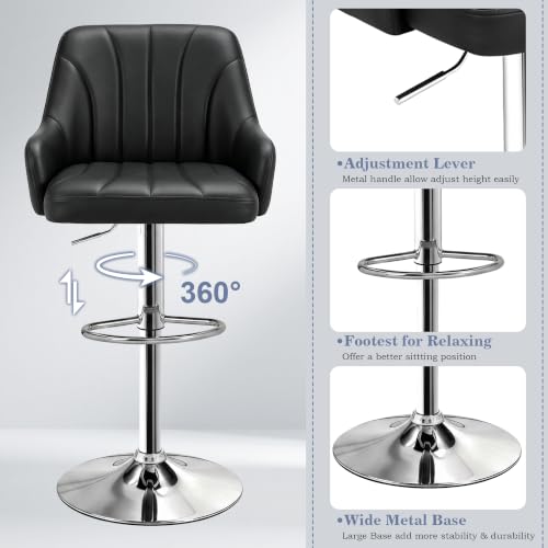 Bar Stools Set of 2, Adjustable Barstools, view 6